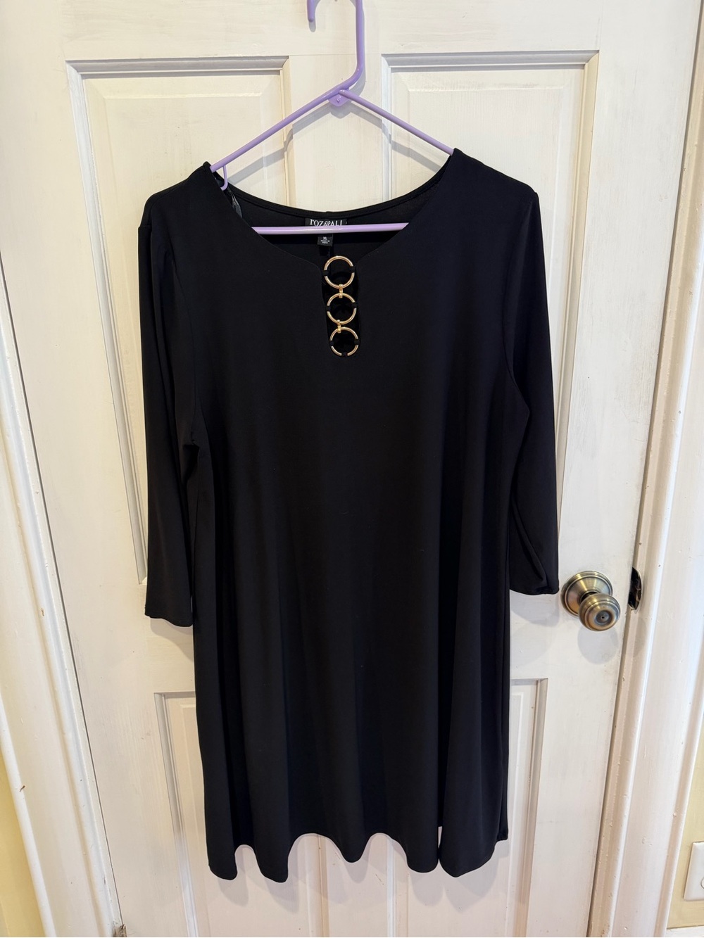 Roz & Ali Black Cocktail Dress- Evening Wear- Gold Detailing- Size XL